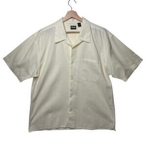 Ping Collection Textured Cotton Button Up Shirt Golf Casual Pocket Yellow Sz XL